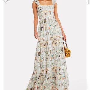 Agua by Agua Bendita Herbarium Colombia Stamp Linen Maxi Dress - S